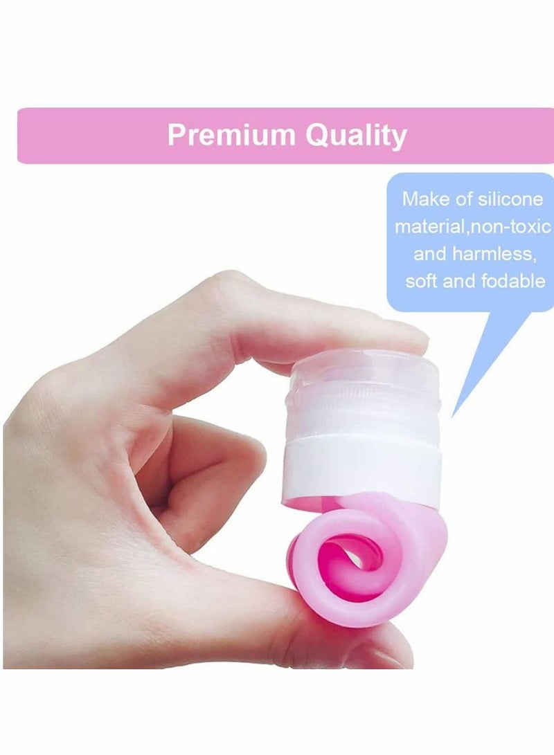 Y&D 4pcs Silicone Travel Bottle Keychain Set Refillable Portable Container for Outdoor Sports Liquid Hand Soap Toiletries Leak Proof design: The spiral bottle mouth and anti overfl - Image 4