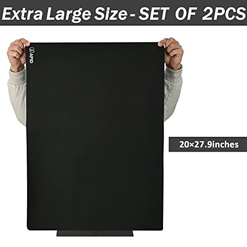 Sapid 2Pcs Thick Silicone Mat for Crafts, Nonstick Silicon Sheet for Epoxy Resin, Jewelry Mold Casting, Art Painting Mats, Food Grade Pastry Mat, Heat- Resistance Placemats (20"×27.9", Black) - Image 2
