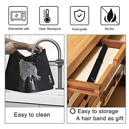 Sapid 2Pcs Thick Silicone Mat for Crafts, Nonstick Silicon Sheet for Epoxy Resin, Jewelry Mold Casting, Art Painting Mats, Food Grade Pastry Mat, Heat- Resistance Placemats (20"×27.9", Black) - Image 4