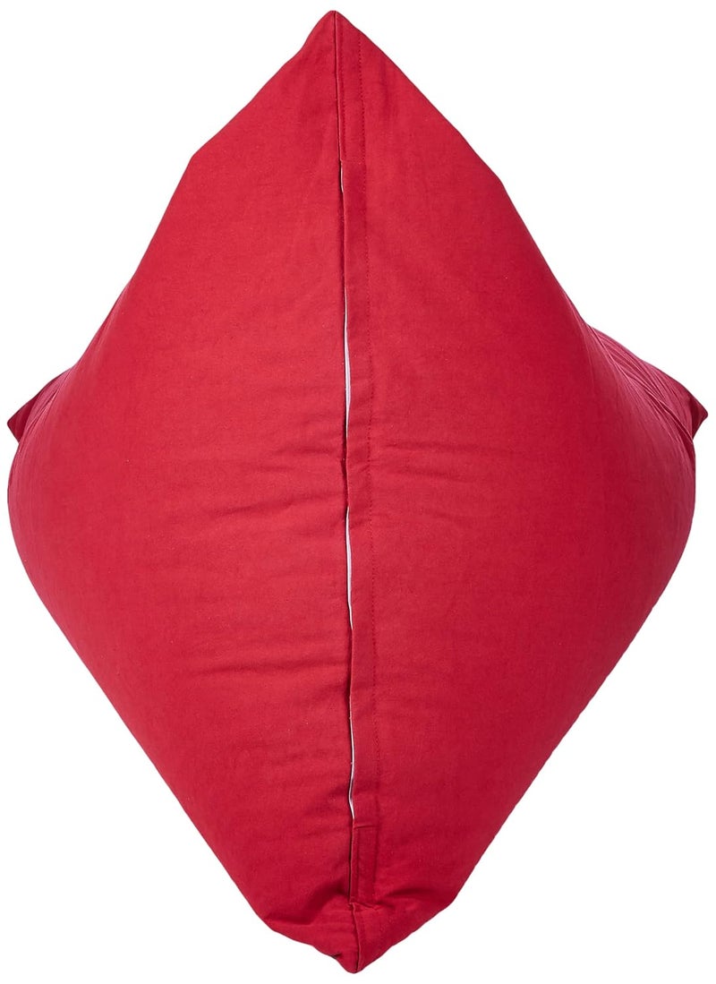 Hoopy Triangle Cotton Jumbo Bean Bag Cover Without Beans_Red - Image 3
