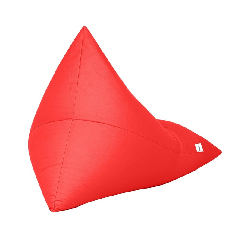 Hoopy Triangle Cotton Jumbo Bean Bag Cover Without Beans_Red - Image 5