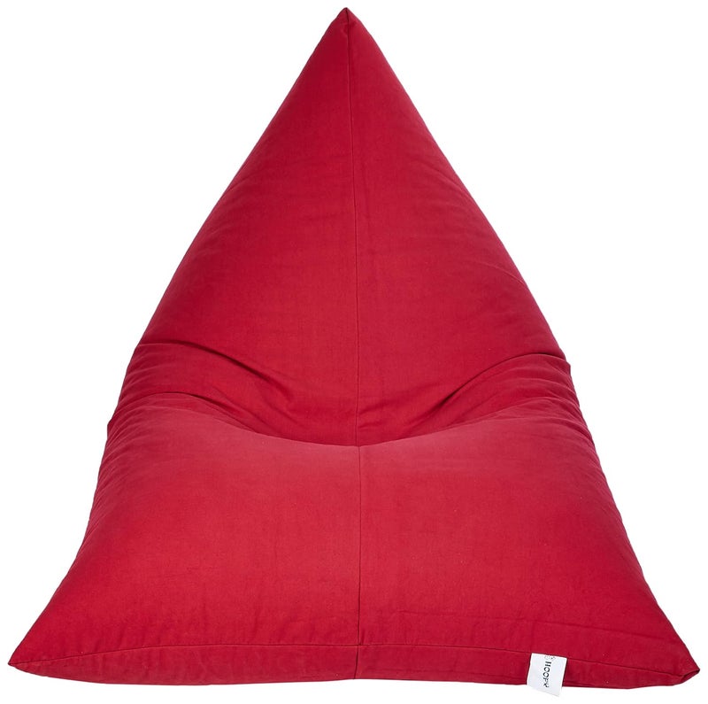 Hoopy Triangle Cotton Jumbo Bean Bag Cover Without Beans_Red - Image 2