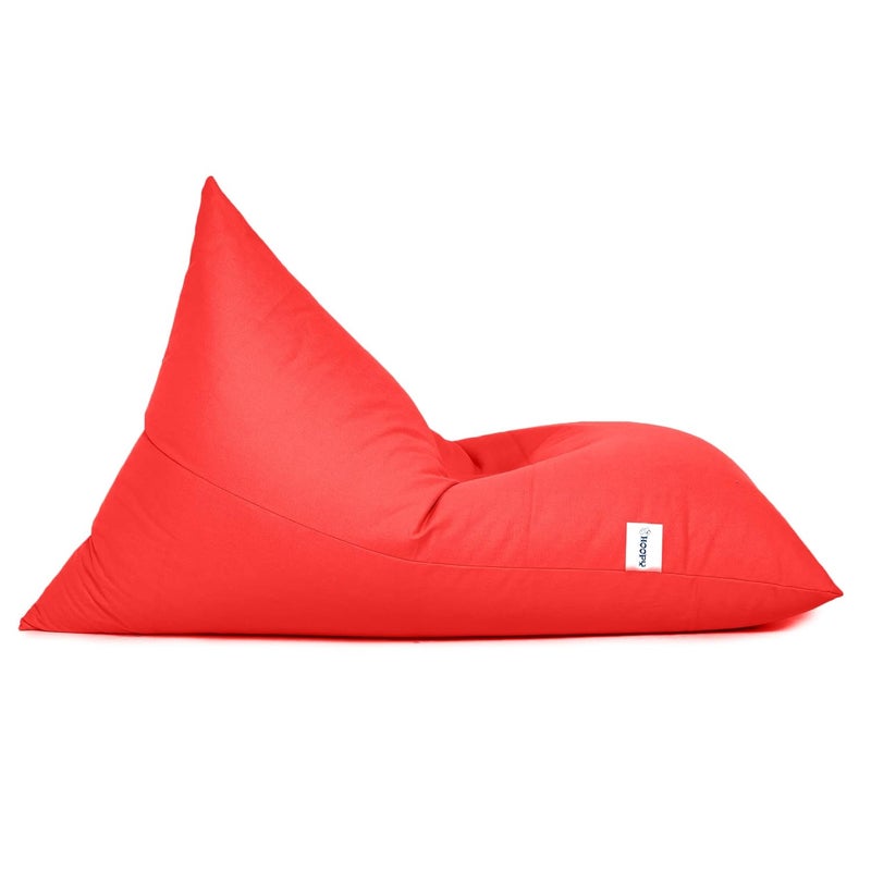 Hoopy Triangle Cotton Jumbo Bean Bag Cover Without Beans_Red - Image 4