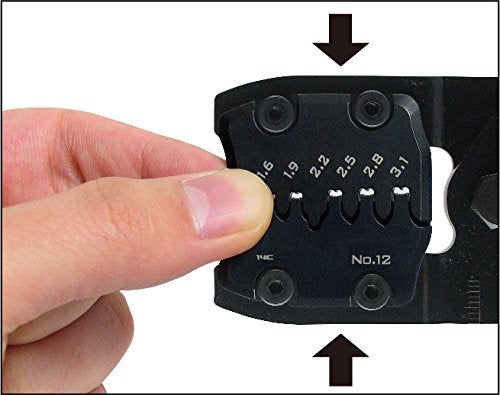 Engineer مجموعة أدوات الضغط المحمولة ENGINEER PAD-02 كاملة. صنع في اليابان: مجموعة ضغط عالمية دقيقة متعددة الاستخدامات مع 3 قوالب قابلة للتبديل. برتقالي - Image 4