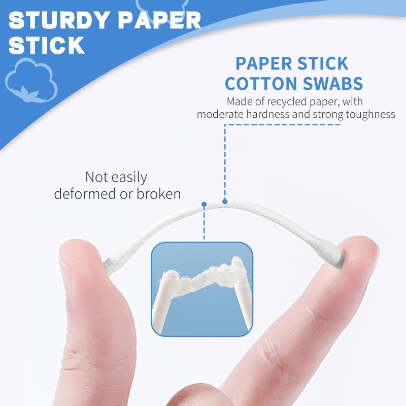 BODFPPC Pointed Tip Cotton Swabs, 800 Count Double Precision Tips with Paper Stick, Cotton Buds for Makeup, Personal Care, Crafts - Image 2