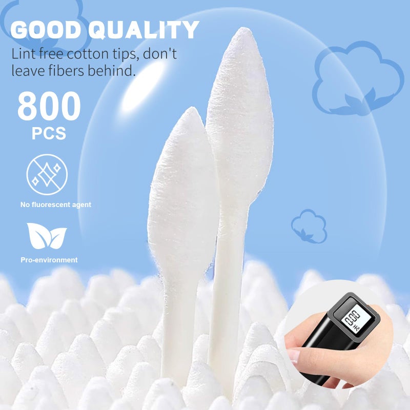 BODFPPC Pointed Tip Cotton Swabs, 800 Count Double Precision Tips with Paper Stick, Cotton Buds for Makeup, Personal Care, Crafts - Image 3