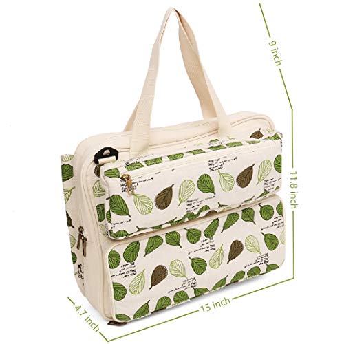 LAVIEVERT Knitting Tote Bag Yarn Storage Bag for Carrying Projects, Knitting Needles, Crochet Hooks and Other Accessories - Image 2
