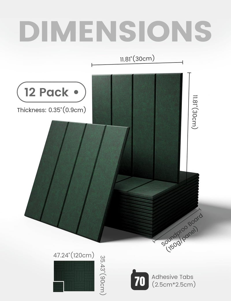 Fluxynara Large Felt Bulletin Board 48" x 36" Cork Board Alternative-12 Pack with 70 Safe Removable Adhesive Tabs, Cork Boards for Walls Cork Board for Home Office Classroom Pin Board- Pine Green - Image 2