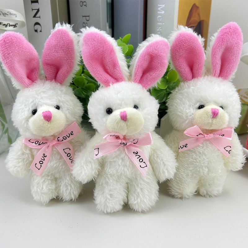 Topoloar 12 PCS Small White Stuffed Plush Bunny, 5 inch Cute Soft Mini Bunnies Bulk,Small Rabbit Keychain Plush for Easter Basket Filler , Baby Shower Decoration, Birthday Theme Party Favors, DIY Accessory - Image 4
