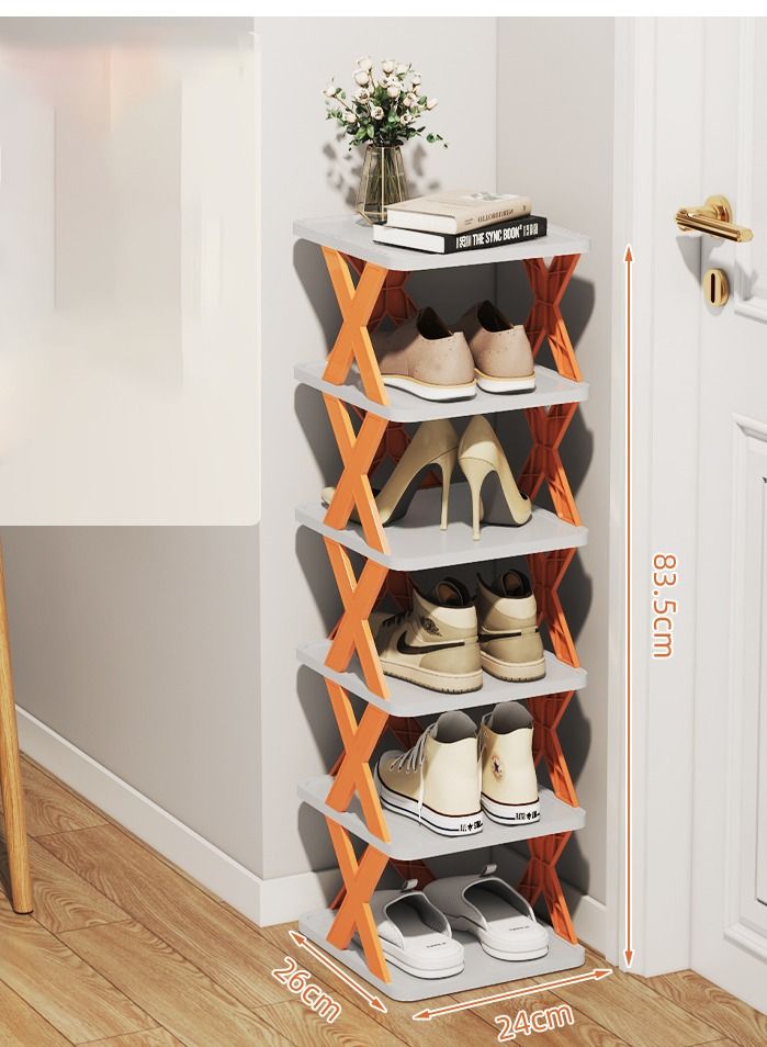 XiuWoo 6-Tier Shoe Rack Space Saver Stackable Shoe Storage Organizer for Bedroom Entryway Adjustable Shoe Rack Shoe Slots Organizer Shelf Easy Assembly Clean Shoe Tower Rack - Image 4