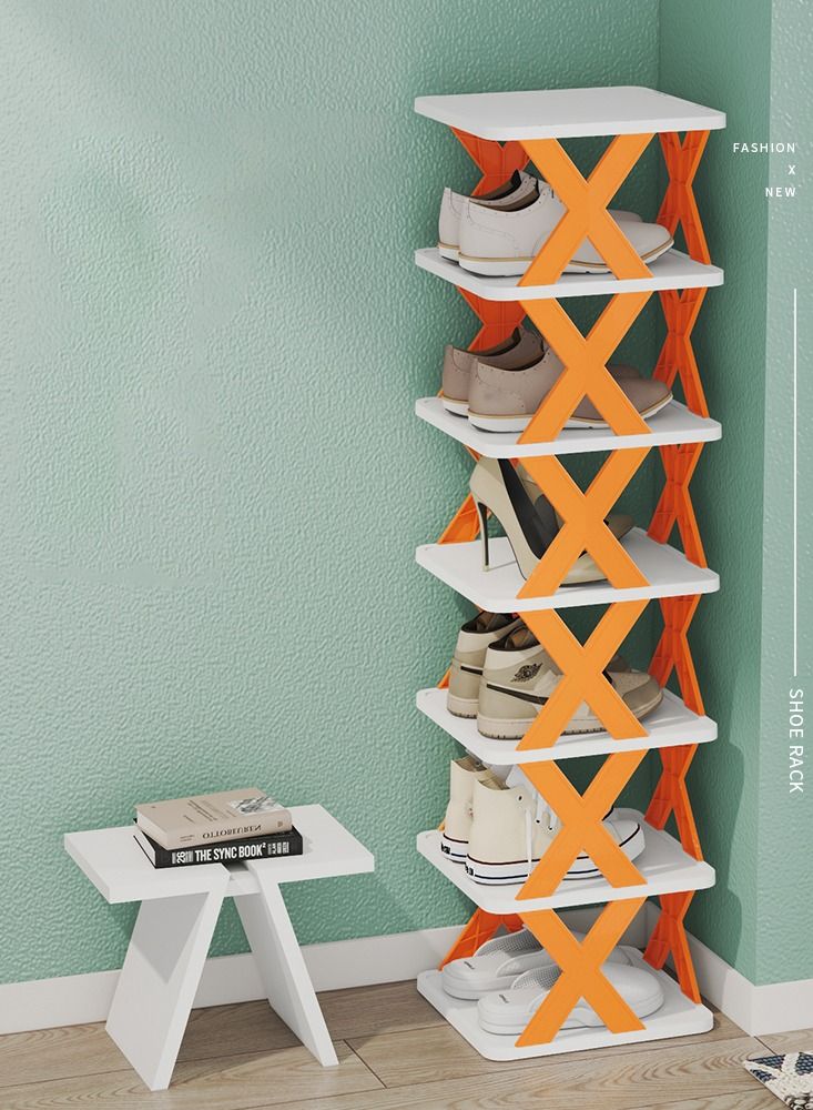 XiuWoo 6-Tier Shoe Rack Space Saver Stackable Shoe Storage Organizer for Bedroom Entryway Adjustable Shoe Rack Shoe Slots Organizer Shelf Easy Assembly Clean Shoe Tower Rack - Image 1