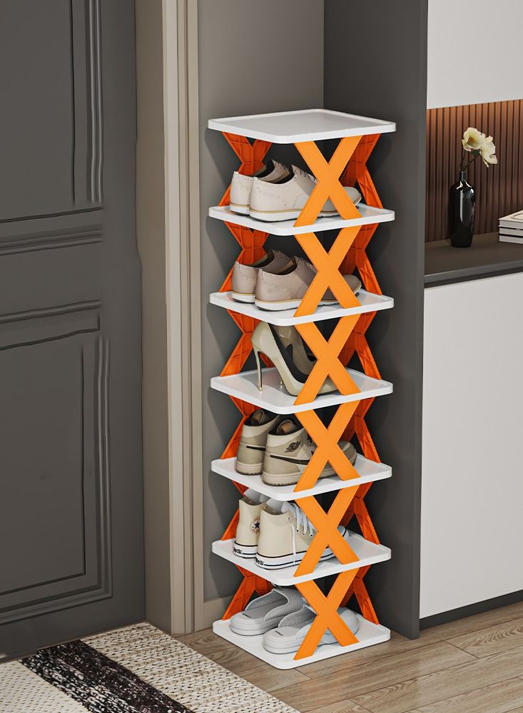 XiuWoo 6-Tier Shoe Rack Space Saver Stackable Shoe Storage Organizer for Bedroom Entryway Adjustable Shoe Rack Shoe Slots Organizer Shelf Easy Assembly Clean Shoe Tower Rack - Image 2