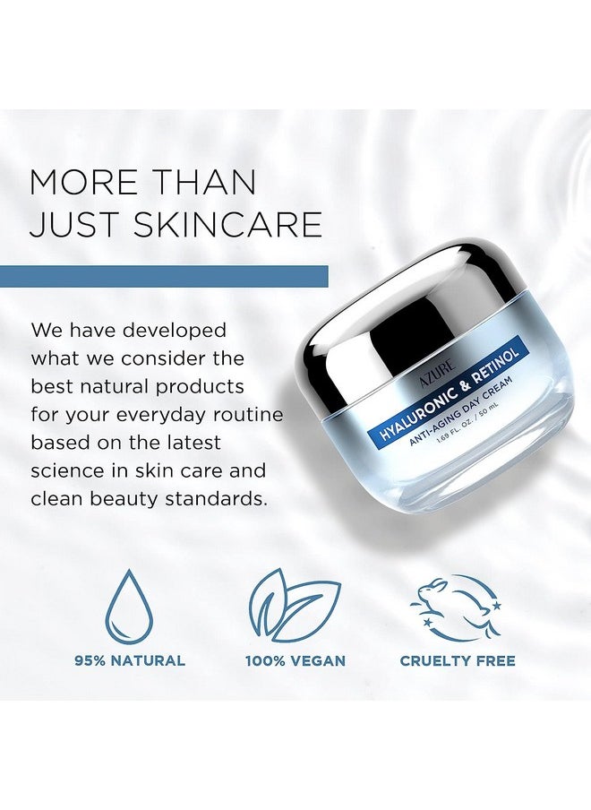 Azure Cosmetics - Hyaluronic Acid & Retinol Day/Night Cream Value Set Rejuvenating Anti Aging & Hydrating Face Moisturizer Reduces Wrinkles & Evens Dark Spots Vegan Skin Care Made In Korea 2X1.69Fl.Oz By Azure - Image 1
