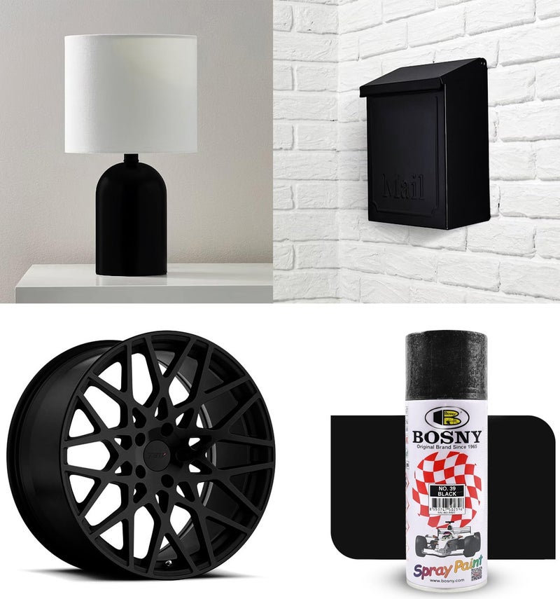 Bosny Combo 4 Pcs BOSNY No.39 Black Spray Paint  Multi-Surface Aerosol Paint for Metal, Wood, Wall, Glass & Automotive Touch-Up | Quick Dry, High Gloss Finish, Long Lasting DIY & Industrial Spray Paint - Image 4
