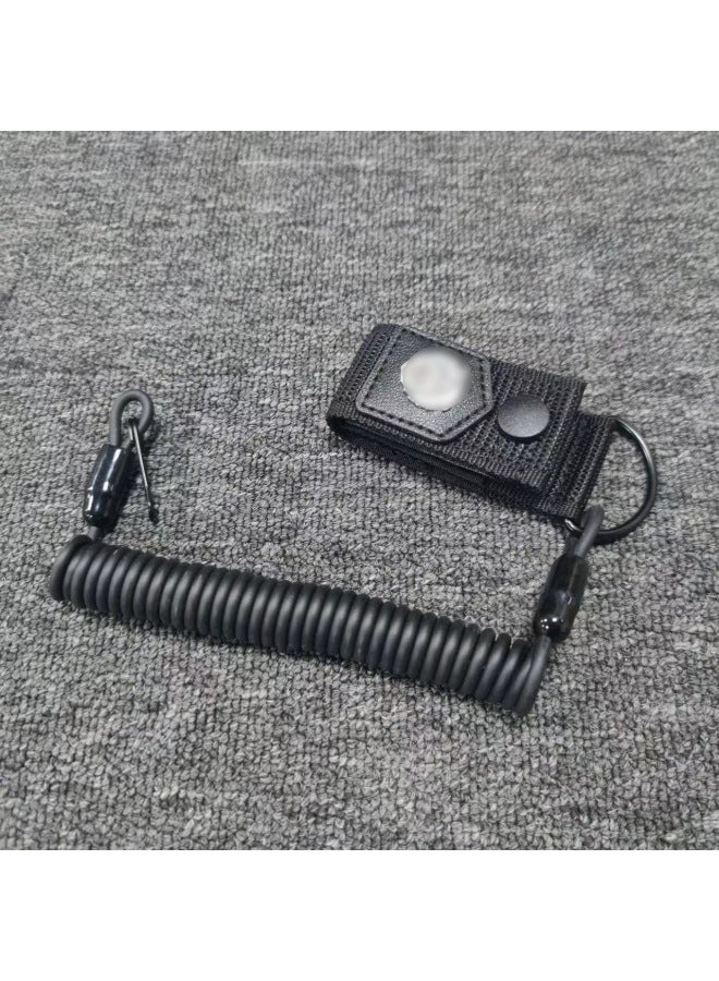 Spring Rope Molle Anti-loss Multifunctional 92G Modified Telescopic Rope Lanyard Elastic Universal Steel Wire-Color:With Emblem  - Image 1
