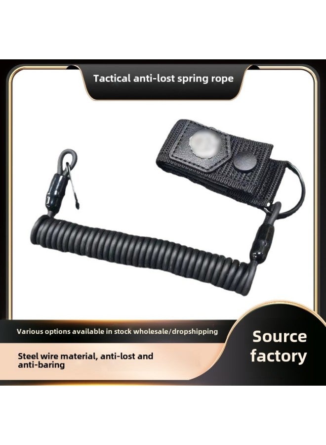 Spring Rope Molle Anti-loss Multifunctional 92G Modified Telescopic Rope Lanyard Elastic Universal Steel Wire-Color:With Emblem  - Image 2