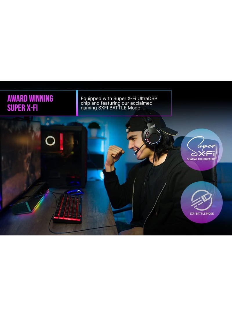 CREATIVE Sound Blaster Katana V2X 5.1 Multi-channel Gaming Soundbar with Compact Subwoofer, 180W Peak Power, ft Tri-amplified 5-driver Design, Super X-Fi technology, and RGB lighting  - Image 4
