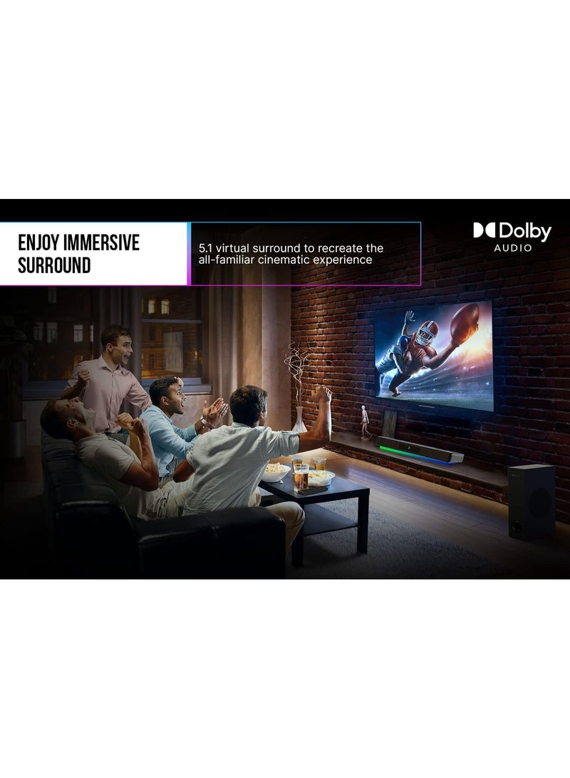 CREATIVE Sound Blaster Katana V2X 5.1 Multi-channel Gaming Soundbar with Compact Subwoofer, 180W Peak Power, ft Tri-amplified 5-driver Design, Super X-Fi technology, and RGB lighting  - Image 5