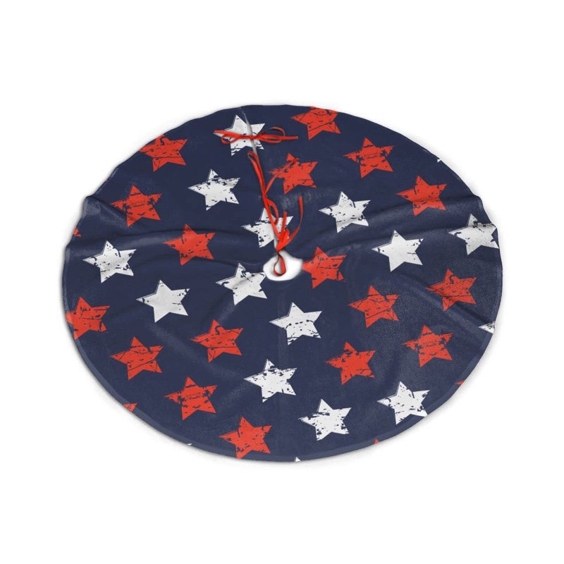 Dewoofly American Flag Freedom Stars Tree Skirts Xmas Ornaments National Tree Skirt for Christmas Party Holiday All Occasions 30