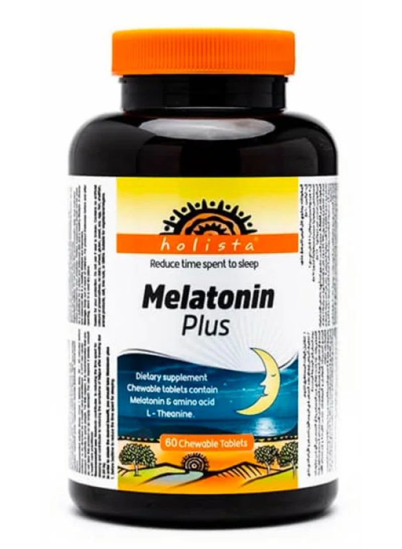 هوليستا ميلاتونين بلس(مكمل غذائي يساعد في تقليل الوقت المستغرق للخلود للنوم) 60قرص قابل للمظغ - Image 1