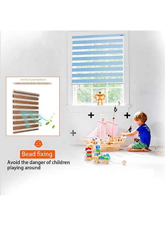 Zebra Blinds - Zebra Blind for Windows Dual Layer Zebra Roller Shades Light Filtering Sheer Window Treatments Privacy Light Control for Day and Night, Color Beige, W96XH160CM - Image 1