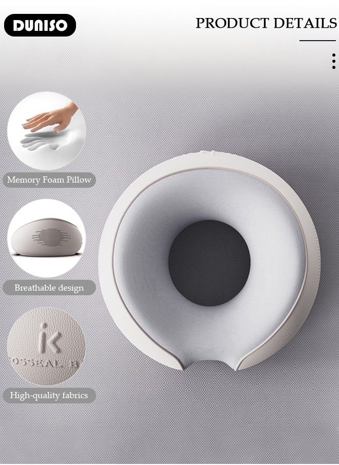 DUNISO - Massage Face Pillow, Ergonomic Memory Office Nap Pillow, High Rebound Face Down Pillow for Sleeping, Face Rest Neck Head Cushion for Spa Salon Travel - Image 1