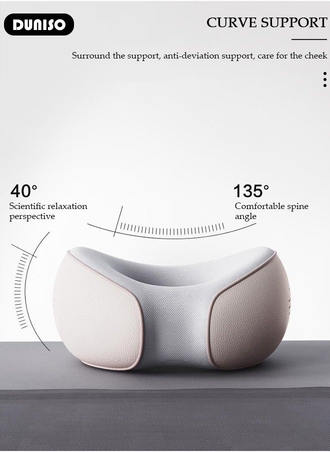 DUNISO - Massage Face Pillow, Ergonomic Memory Office Nap Pillow, High Rebound Face Down Pillow for Sleeping, Face Rest Neck Head Cushion for Spa Salon Travel - Image 1