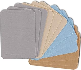 ZEFFFKA ZEFFFKA Premium Quality Fabric Iron-on Patches Inside & Outside Strongest Glue 100% Cotton Blue Gray Beige Brown Repair  - Image 1