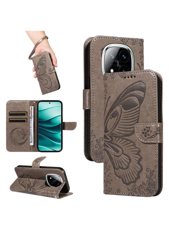 إيروريكس جراب لهاتف Redmi Note 14 Pro / 14 Pro+ 5G جراب هاتف جلدي منقوش بنقشة فراشة ذيل السنونو - Image 1