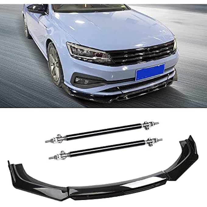 DREAMIZER Black Front Bumper Lip Splitters + Strut Rods Compatible With I-nfiniti Q50 Q60 Q70 G25 G37 - Image 3