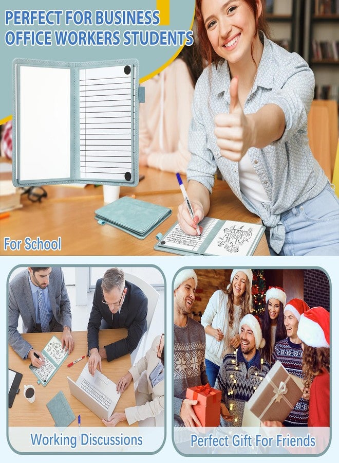 Feifeiya 6 Sides Dry Erase Notebook Portable Whiteboards Notebook Small Reusable College Ruled Lined Board Folding Mini Travel Dry Erase White Board for Office Study(Haze Blue,A6: 5 x 7 Inches) - Image 5