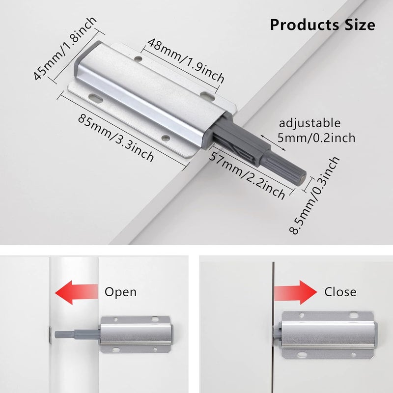 Redunest Push to Open Door Latch, 5 Pack Magnetic Push Latches,Adhesive Heavy Duty Touch Latch Hardware for Push to Open, Magnetic Door Catch for Cabinet Drawer Wardrobe Kitchen Door - Image 4