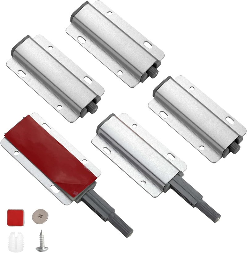Redunest Push to Open Door Latch, 5 Pack Magnetic Push Latches,Adhesive Heavy Duty Touch Latch Hardware for Push to Open, Magnetic Door Catch for Cabinet Drawer Wardrobe Kitchen Door - Image 1