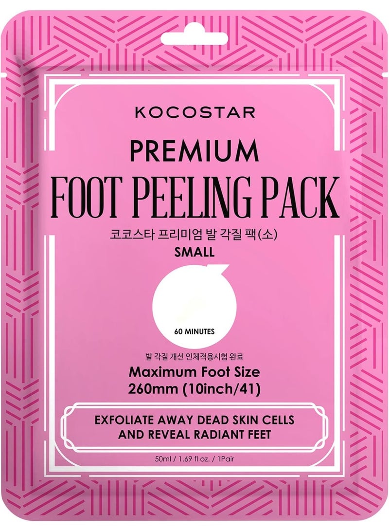 Premium Foot Peeling Pack Small | Exfoliate Away Dead Skin Cells & Reveal Radiant Feet | Turn Your Dry, Cracked Heel Into Baby Soft Feet | Max. Size 10 Inches | Pair Of 1, 50Ml