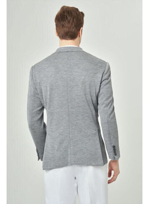 Bisse Men's 2 Button Double Slit Mono Collar Jacket GRAY PCK22K22223_D55  - Image 3