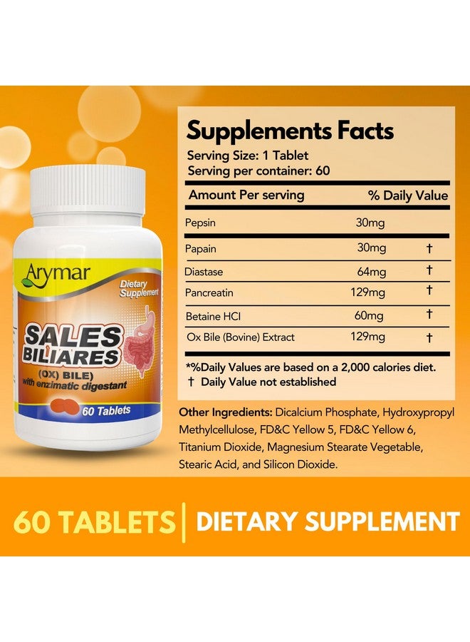 Arymar Sales Biliares Ox Bile with Digestive Enyzmes 60 Tabs - Image 4