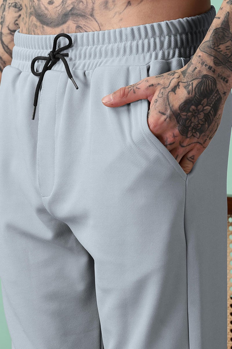 SWADESI STUFF Men Mid-Rise Straight Fit Track Pants for Men | Stretchable Gym Wear Joggers | Casual Sports Track Pant with Pockets & Drawstring (in, Alpha, S, Standard, Light Grey) - Image 5