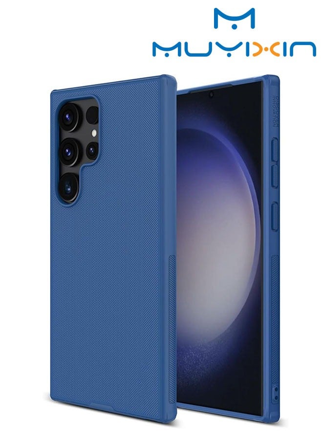 Muyixin حافظة لهاتف سامسونج جالكسي S24 الترا، غطاء خلفي واقي من مادة TPU من نيلكين سوبر فروستيد شيلد (أزرق) - Image 1