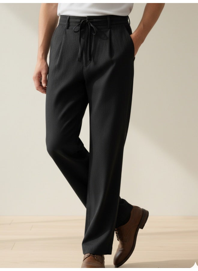 RIGO Black Straight Fit Pants for Men - Image 1