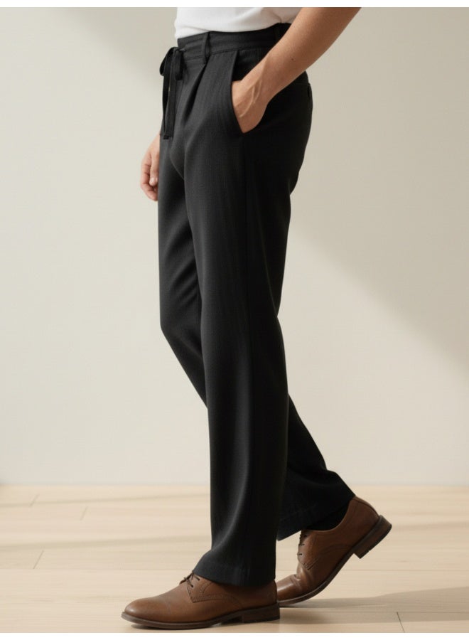 RIGO Black Straight Fit Pants for Men - Image 3