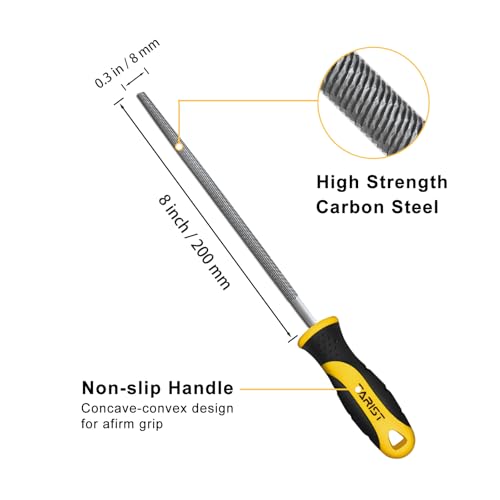 TARIST 8 inch Round Metal File, Professional Carbon Steel rat tail file, Tool Sharpener for Professionals and DIY (8 inch) - Image 2
