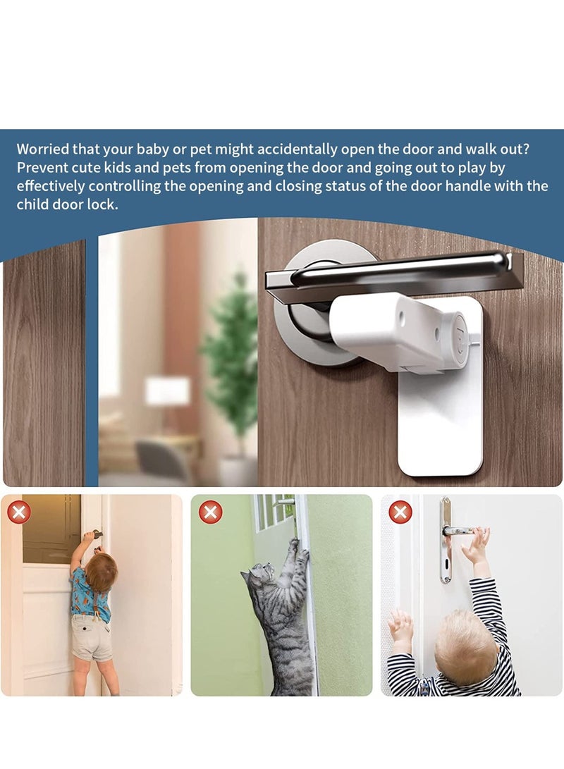 KASTWAVE Childproof Door Lever Lock 2 Pack Baby Safety Door Handle Lock Prevent Toddlers from Opening Doors - Image 2