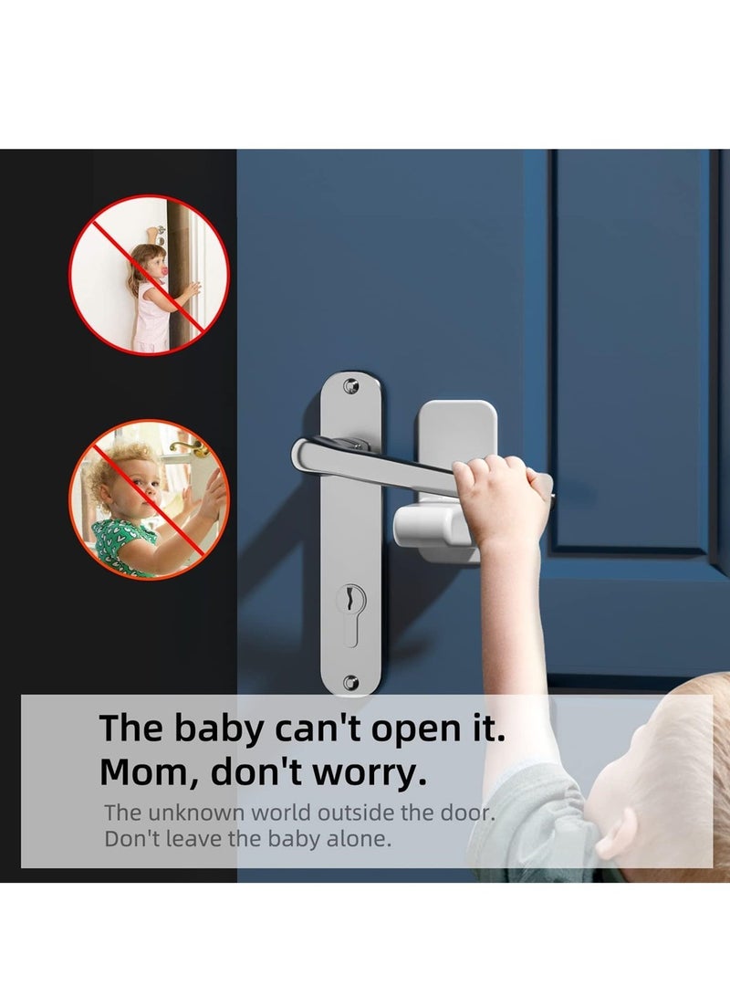 KASTWAVE Childproof Door Lever Lock 2 Pack Baby Safety Door Handle Lock Prevent Toddlers from Opening Doors - Image 3