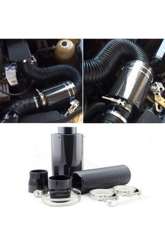 Generic Universal Induction Pipe Hose Kit Intake Air Filter, Universal Car 3" Carbon Fibre Cold Air Filter Feed Enclosed Intake Induction Pipe Hose Kit  - Image 2