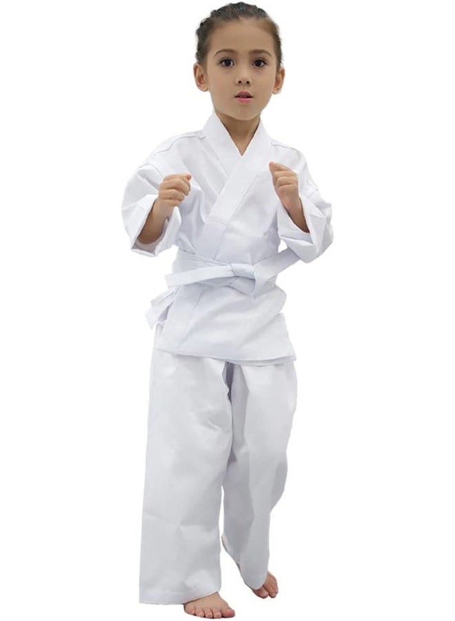 FLKKY Karate Uniform for Kids Adults Students with Belt Lightweight Student Karate Gi Sets Martial Arts Sports Karate suit, White, 1 - Image 1