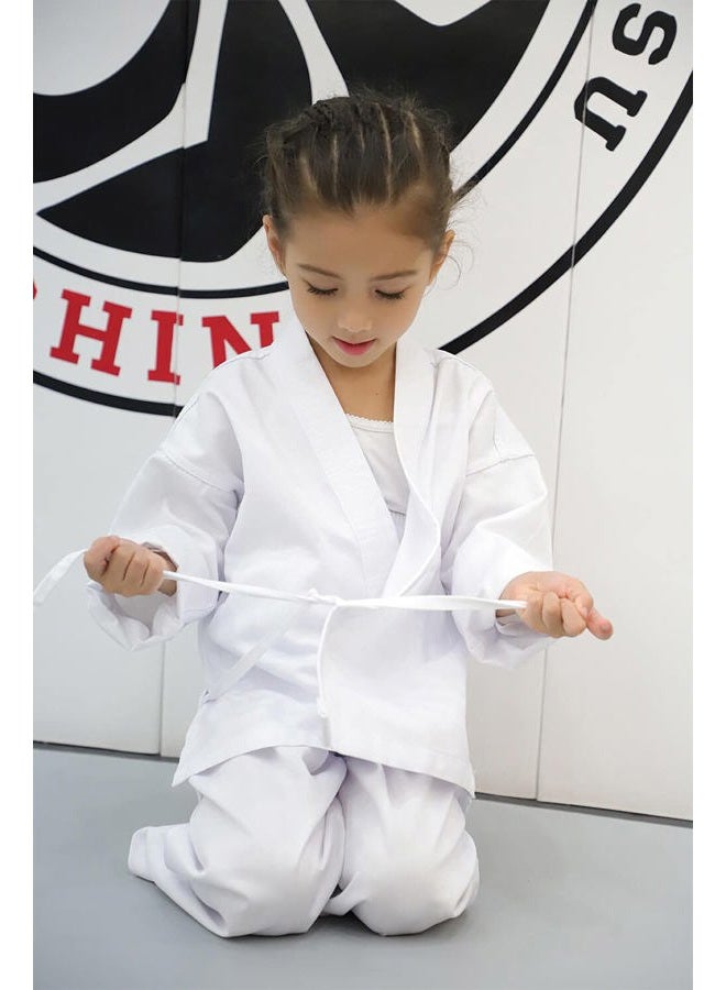 FLKKY Karate Uniform for Kids Adults Students with Belt Lightweight Student Karate Gi Sets Martial Arts Sports Karate suit, White, 1 - Image 5