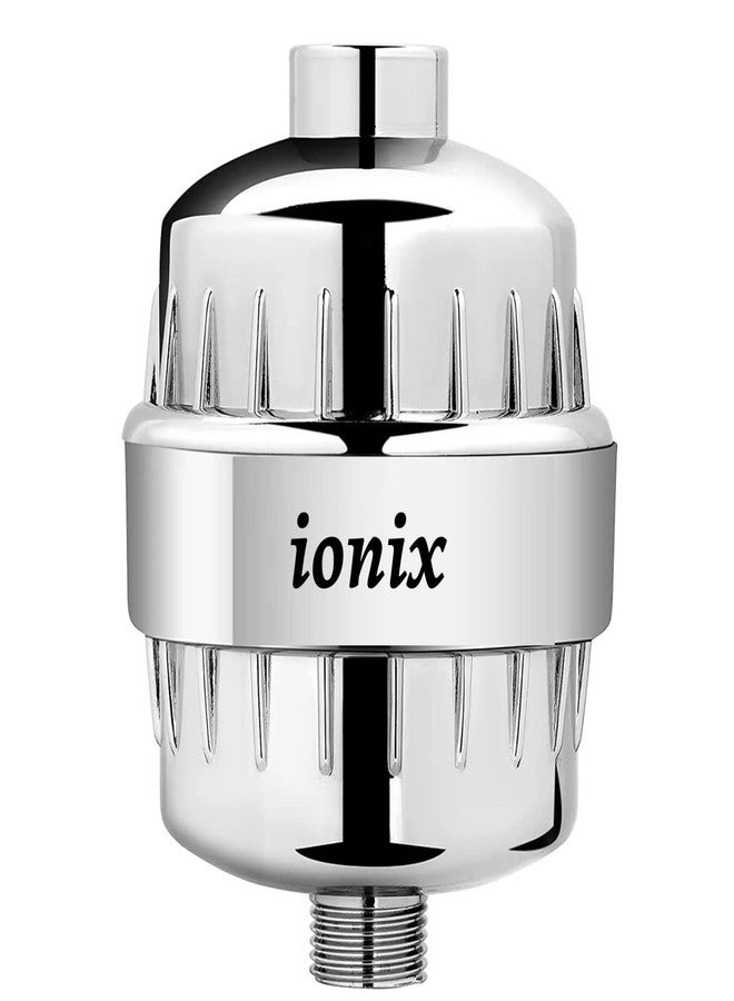 أيونيكس جهاز تنقية المياه IONIX | ضمان لمدة عام | جهاز تنقية المياه العسرة للحنفيات ورؤوس الدش، فلتر دش للحمام، فلتر مياه عسرة من 15 مرحلة مع سهولة التركيب الذاتي (كروم، طقم من قطعة واحدة) - Image 1