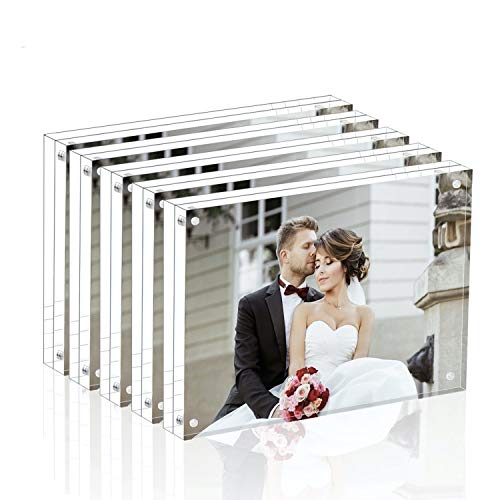 Magicool Premium Acrylic Photo Frame- Magnet Photo Frame -Double Sied Thick Desktop Frames (5x7 5 Pack) - Image 1