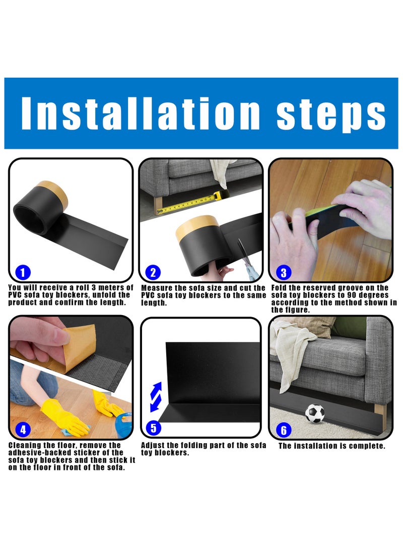 عام حاجب تحت الأريكة/السرير قابل للقص بطول 118 بوصة، لمنع اللعب والألعاب من الدخول تحت الأثاث، مناسب للأسِرّة الكينغ وقطع الأثاث الأخرى، للأرضيات الصلبة فقط. - Image 3