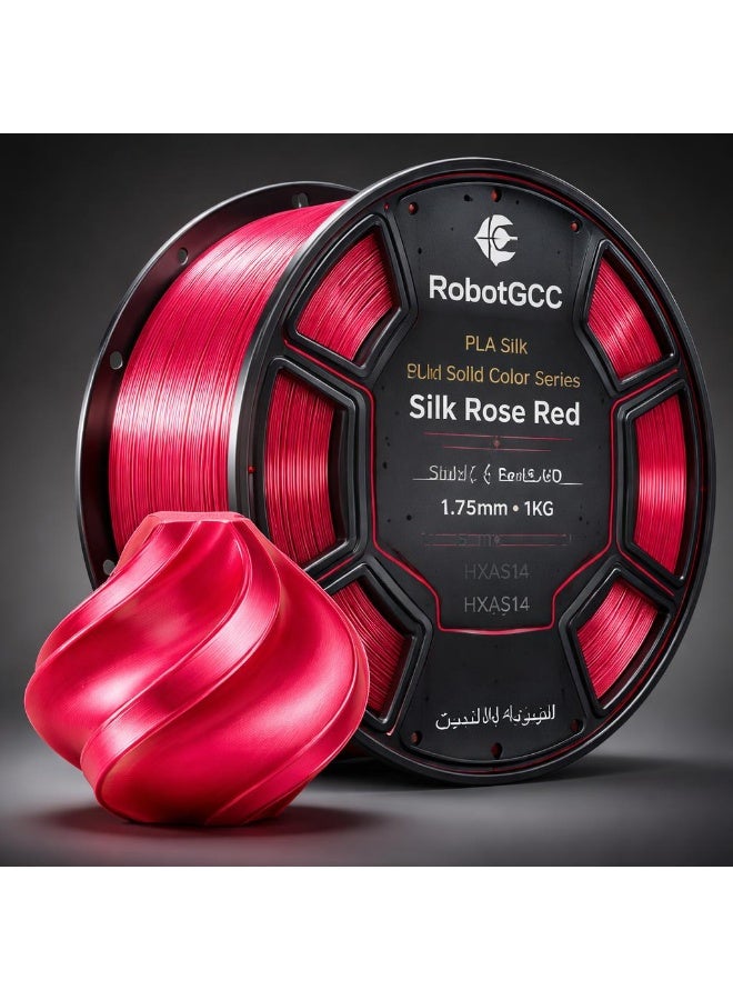 RobotGCC PLA Silk Rose Red 3D Printer Filament, 1.75mm 1KG, Rich Rose Red Floral Silk Sheen, Low-Warping FDM PLA for Floral Art and Fashion Accessories - Image 2